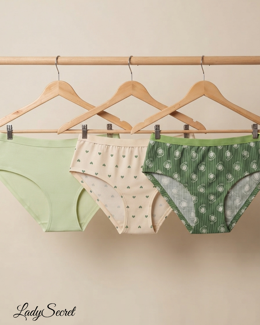 Ensemble Culotte Femme Green Harmony – Lot de 3 Culottes Coordonnées