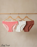 Ensemble Culotte Femme Stripes & Unis – Lot de 3 Culottes Coordonnées S-1011