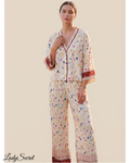 Pyjama Femme Kimono Confettis – Veste & Pantalon Large M-3846