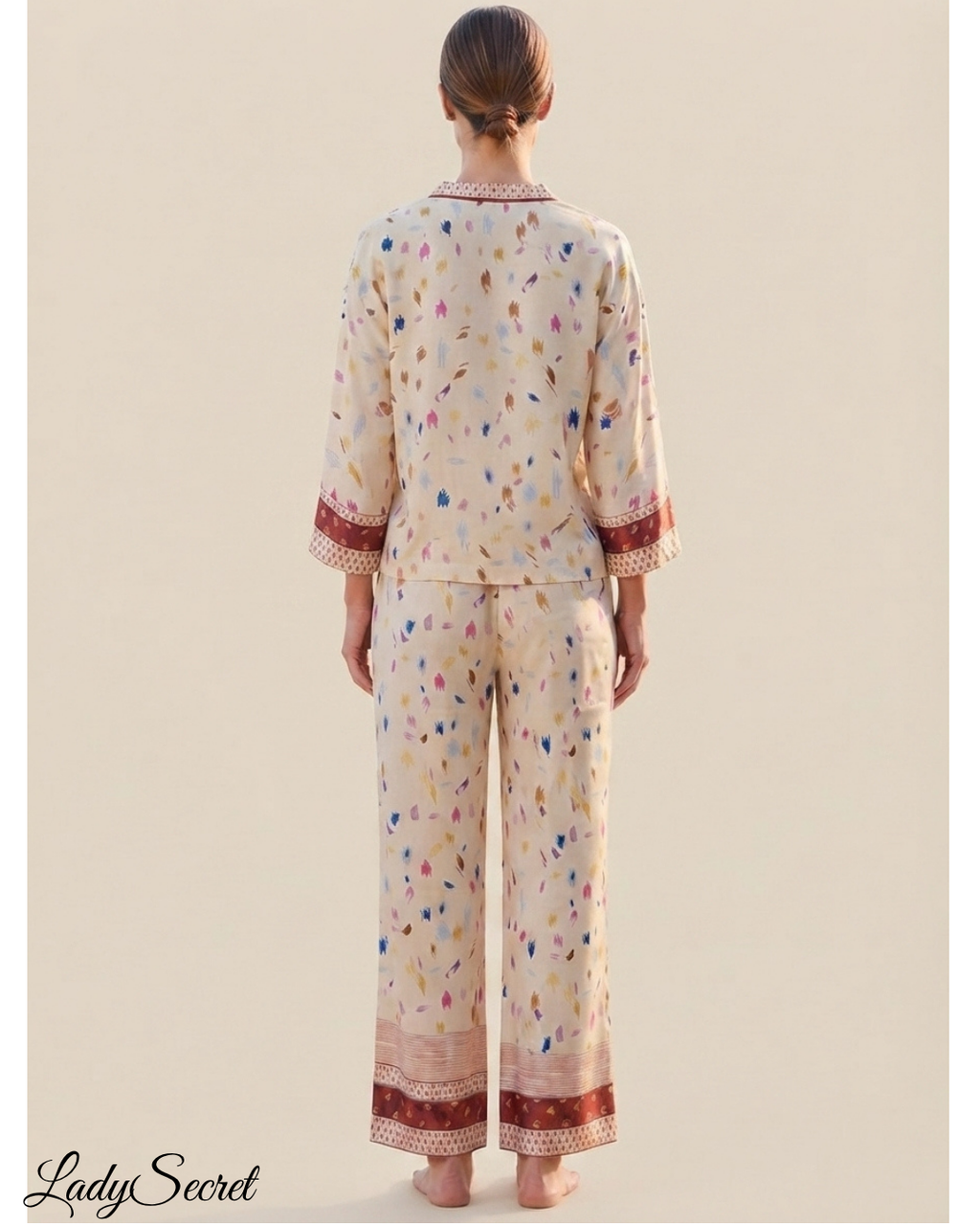 Pyjama Femme Kimono Confettis – Veste & Pantalon Large M-3846