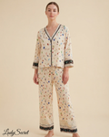 Pyjama Femme Confettis Multicolores – Top & Pantalon Large M-3847