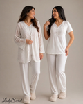 Pyjama Femme Dentelle Blanche - Top, Pantalon & Robe