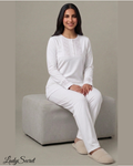 Pyjama Femme Broderie Blanche - Top & Pantalon