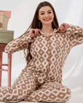 Pyjama Femme Ikat Géométrique - Chemise & Pantalon