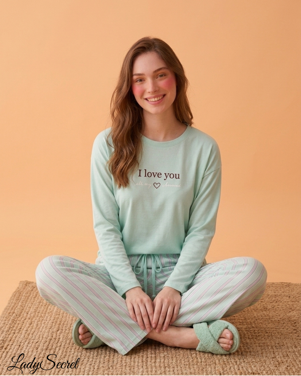 Pyjama Femme Love You - Top & Pantalon Rayé