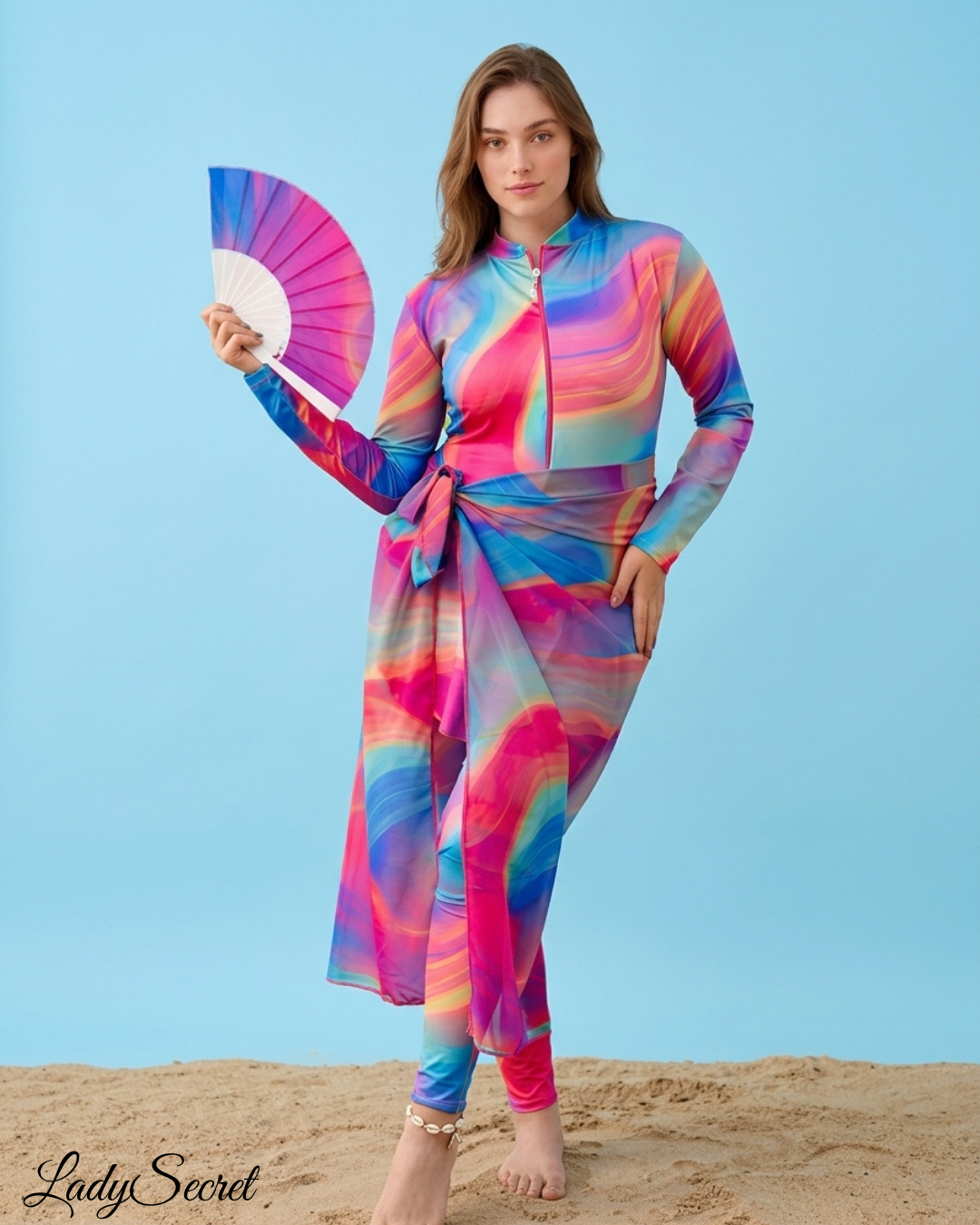 Burkini Femme Psychedelic - Top, Pantalon & Jupe
