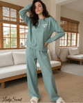 Pyjama Femme Forever in My Heart – Top Henley & Pantalon Large