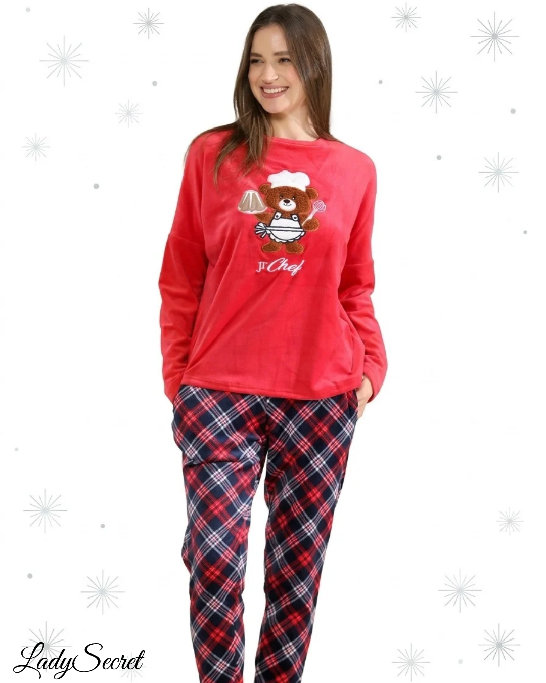 Pyjama Femme Velours Jr Chef Rouge