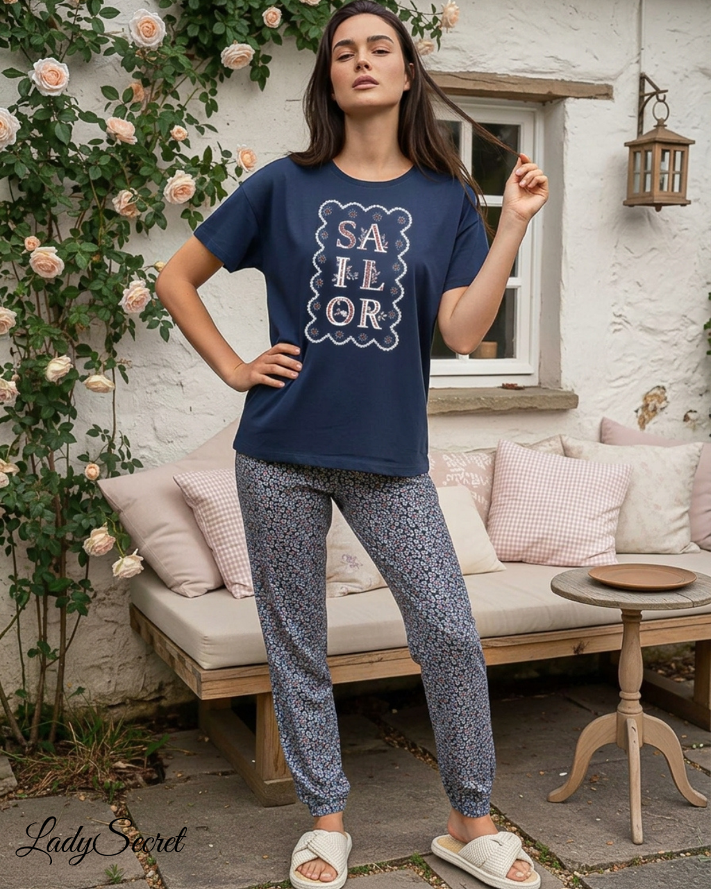Pyjama Femme Sailor Marine - T-shirt & Pantalon