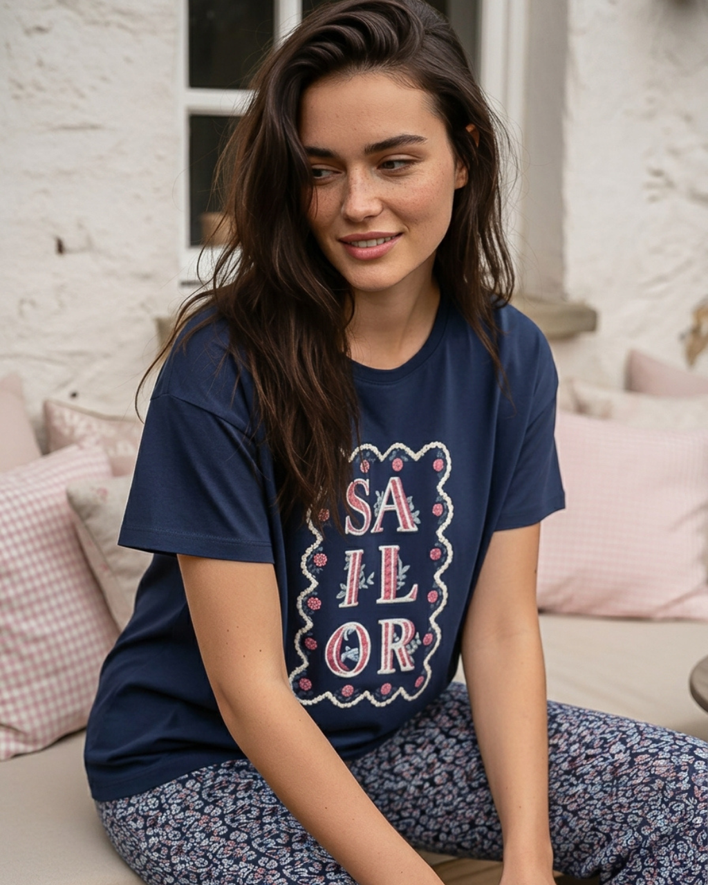 Pyjama Femme Sailor Marine - T-shirt & Pantalon