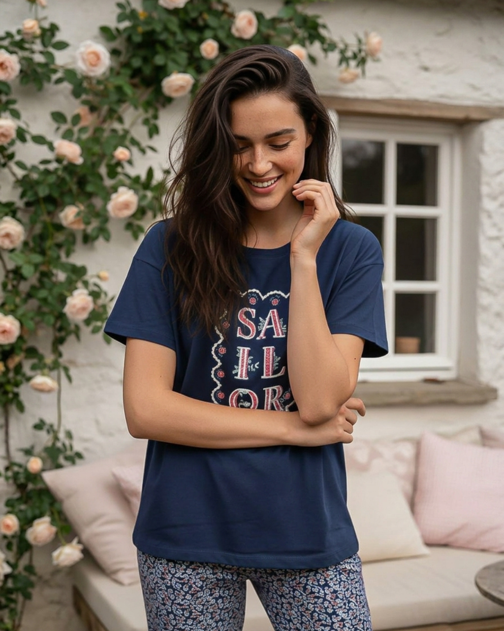 Pyjama Femme Sailor Marine - T-shirt & Pantalon