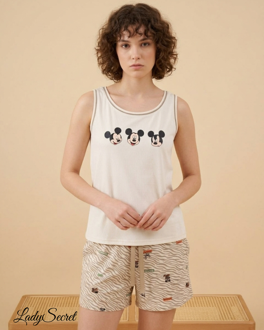 Pyjama Femme Mickey - Débardeur &amp; Short Zébré 711