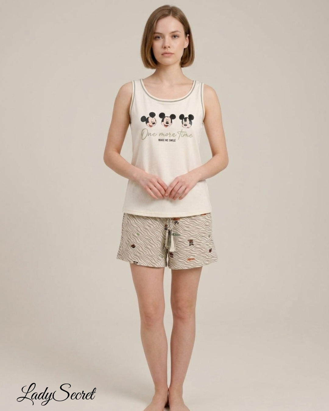 Pyjama Femme Mickey - Débardeur &amp; Short Zébré 711