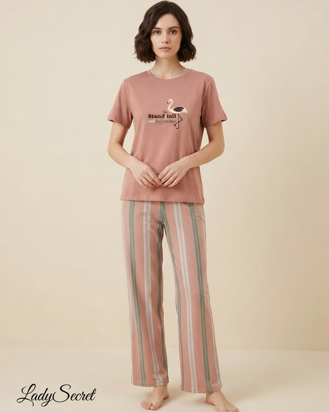 Pyjama Femme Stand Tall - T-shirt & Pantalon Rayé 6039