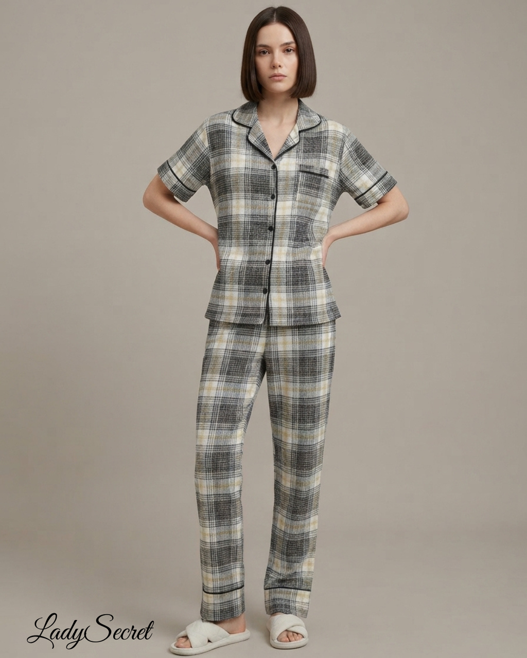 Pyjama Femme Carreaux Classique - Chemise & Pantalon 807