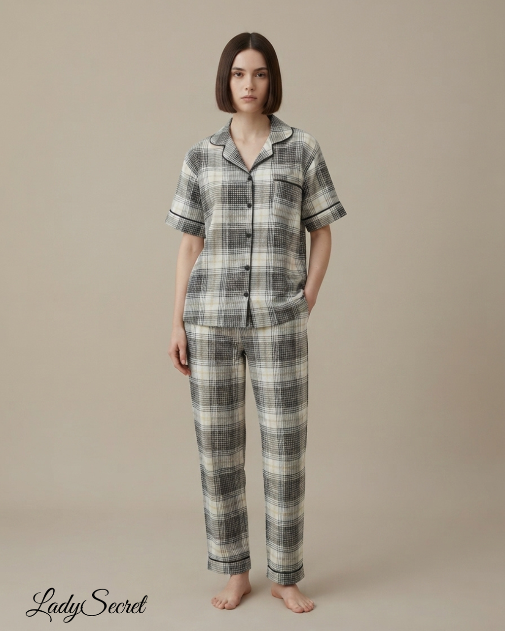 Pyjama Femme Carreaux Classique - Chemise & Pantalon 807