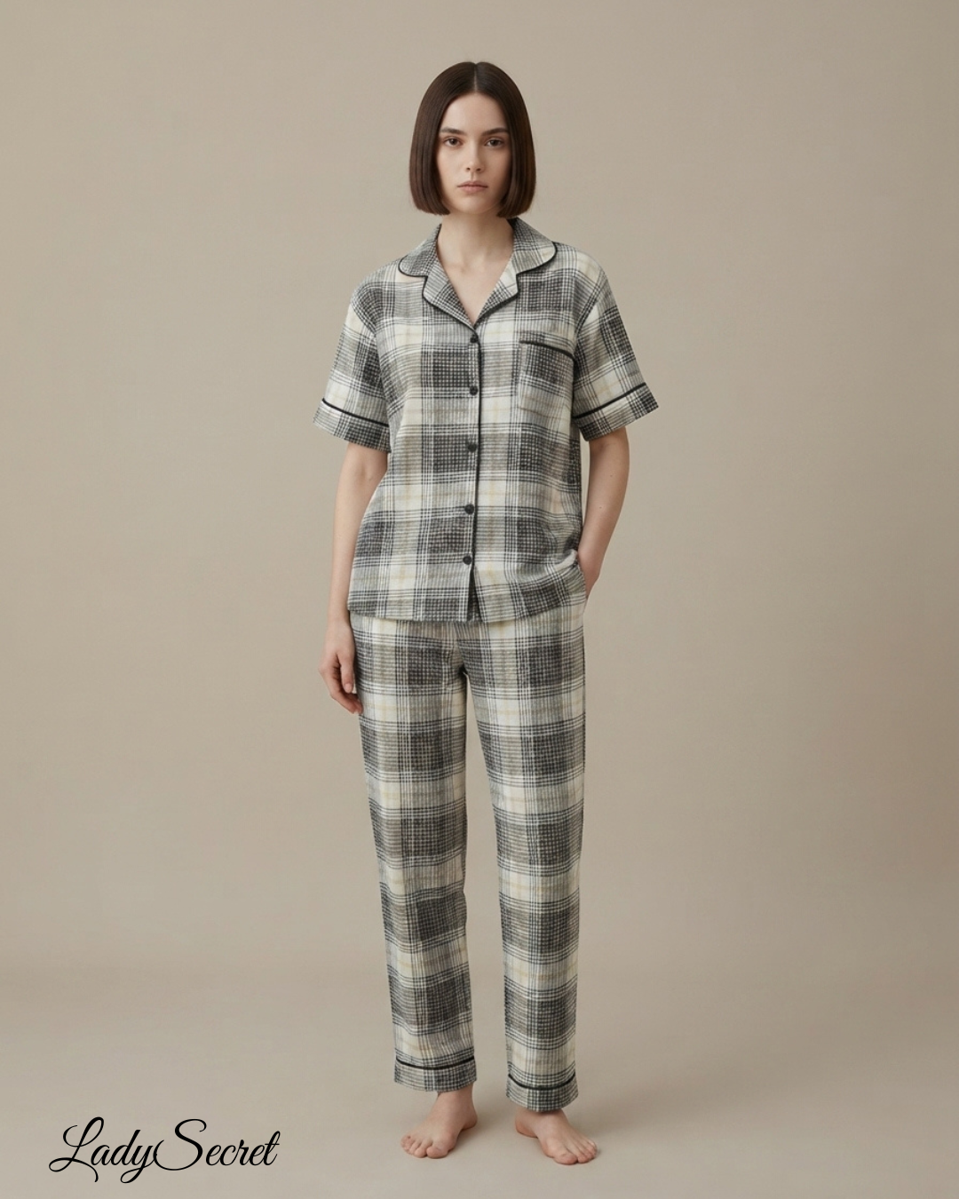 Pyjama Femme Carreaux Classique - Chemise & Pantalon 807
