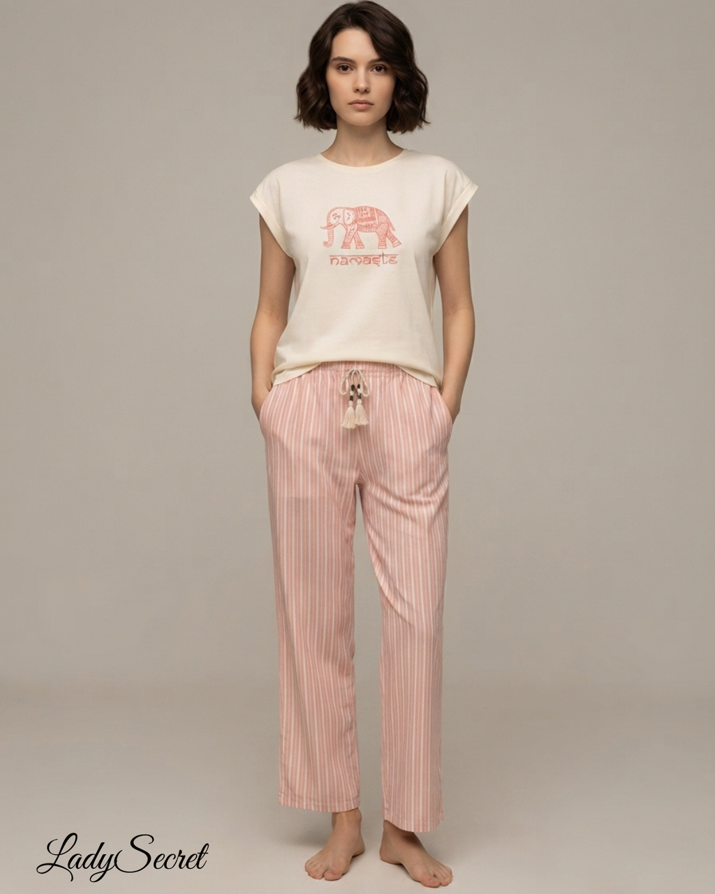 Pyjama Femme Namaste - T-shirt & Pantalon Rayé 6045