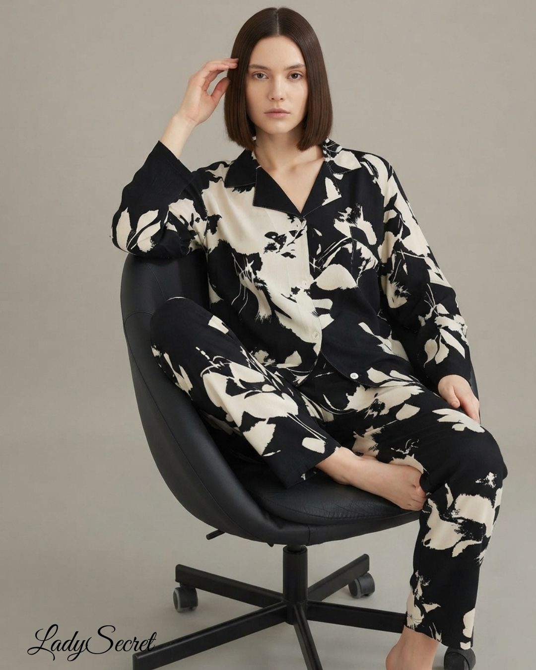 Pyjama Femme Botanical Noir & Blanc