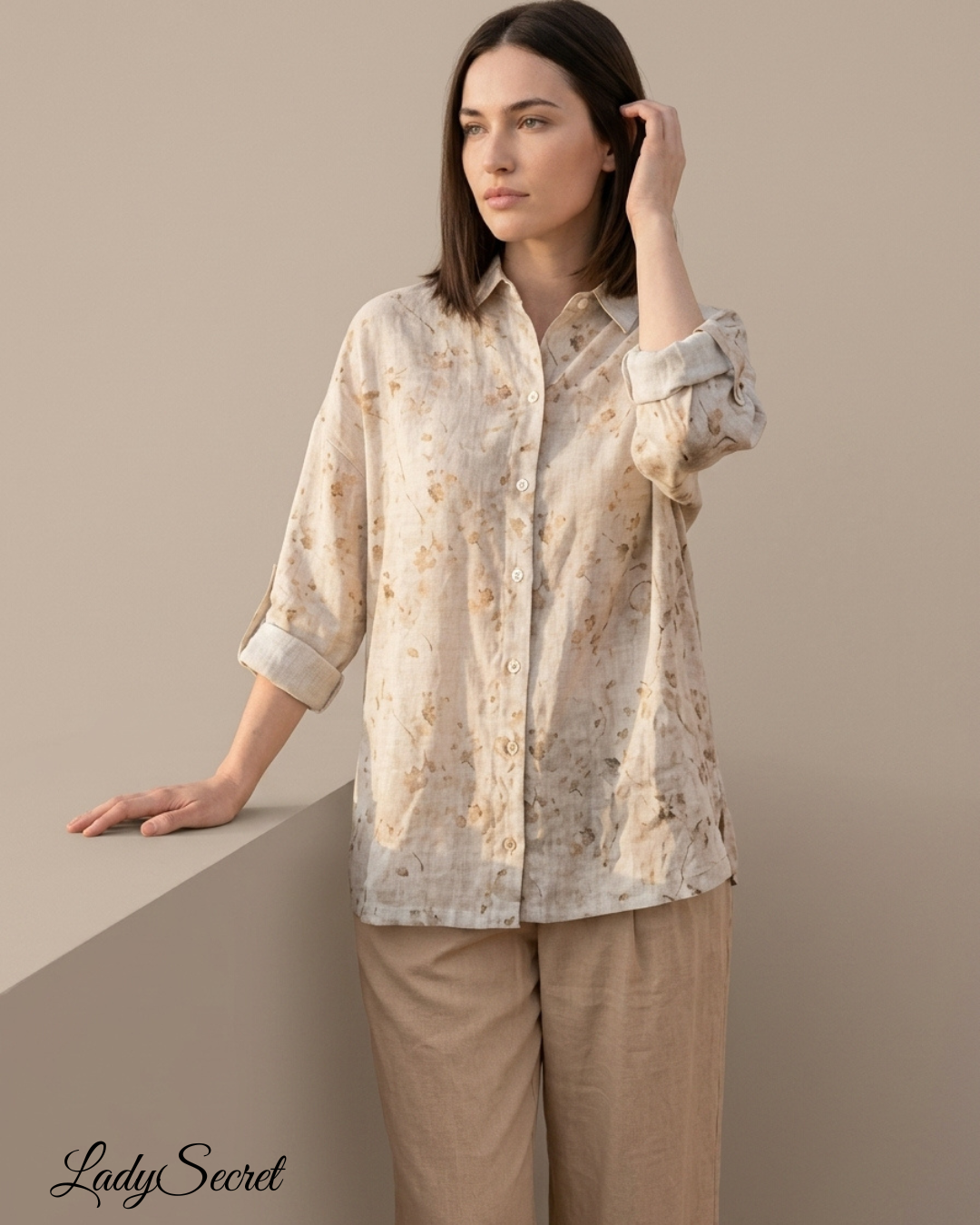 Ensemble Pyjama Floral Beige BM-1941/1